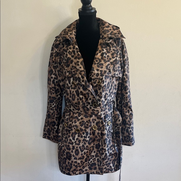 Neiman Marcus Animal Print Trench Style Rain Coat - Picture 3 of 9